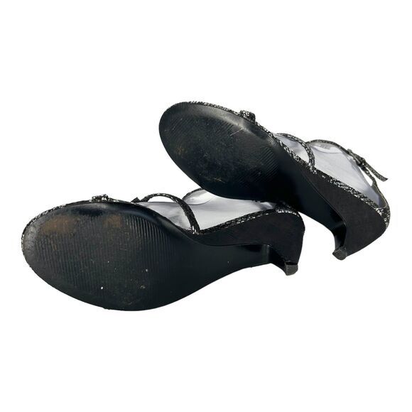 CARLOS SANTANA‎ Starlet Gladiator Black Glitter Crystal Sandals Shoes Size 8 - Picture 4 of 10